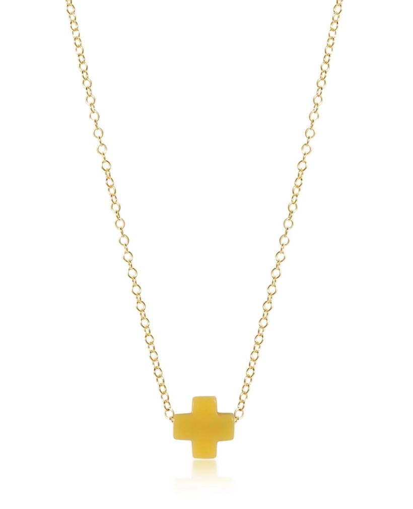 16” Necklace Gold - Signature Cross Canary