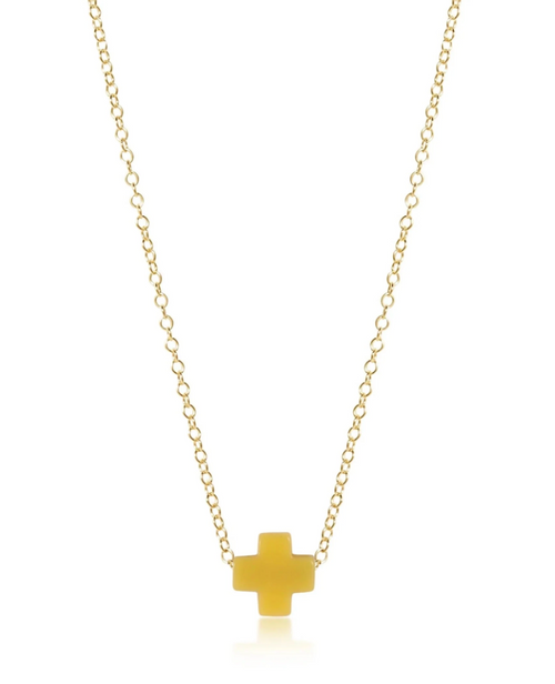 16” Necklace Gold - Signature Cross Canary