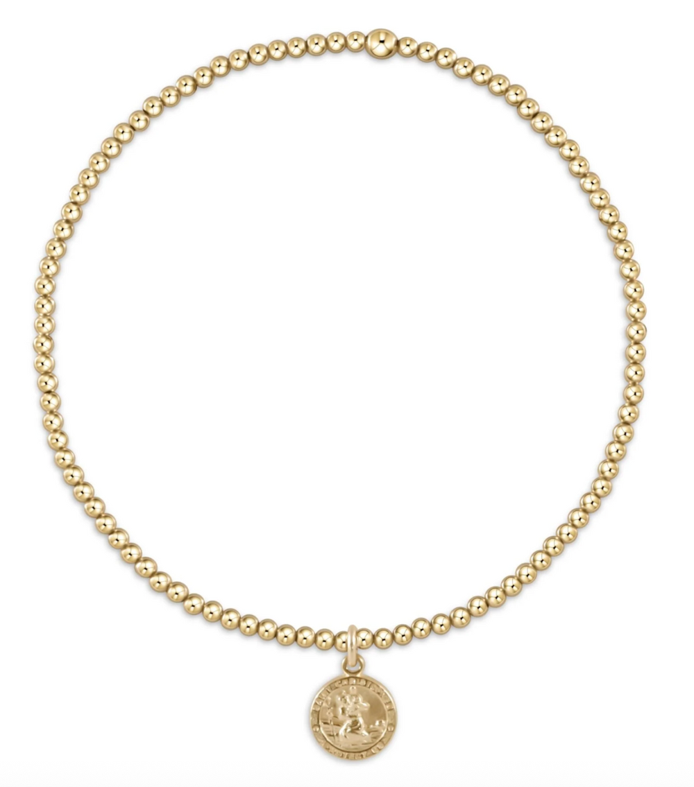 CLASSIC GOLD 2MM BRACELET - PROTECTION SMALL GOLD DISC