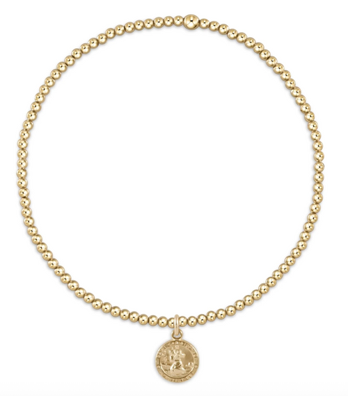 CLASSIC GOLD 2MM BRACELET - PROTECTION SMALL GOLD DISC