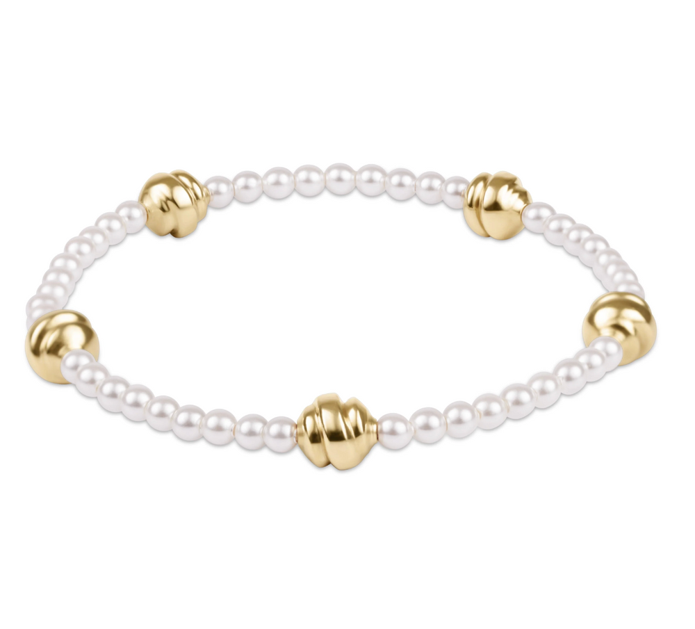 Admire Small Gold 3mm Pearl Bracelet