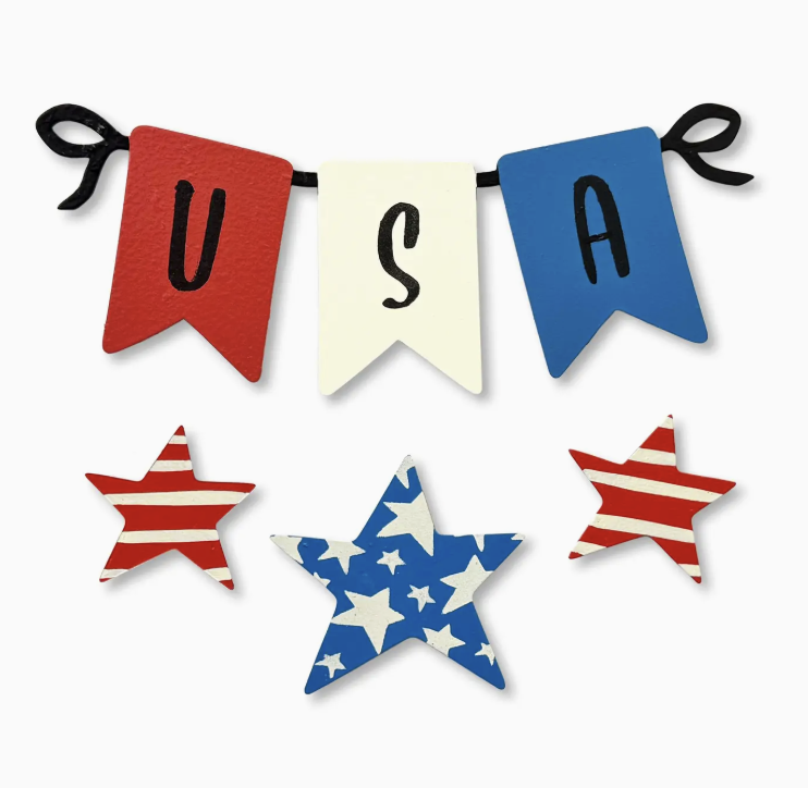 "USA" Banner Magnets Set