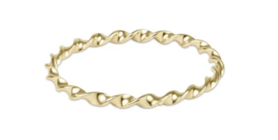 CLASSIC GOLD TWISTED THIN BAND RING - SIZE 6