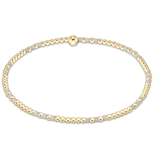 GAMEDAY HOPE JOY PATTERN 2MM BEAD BRACELET WHITE