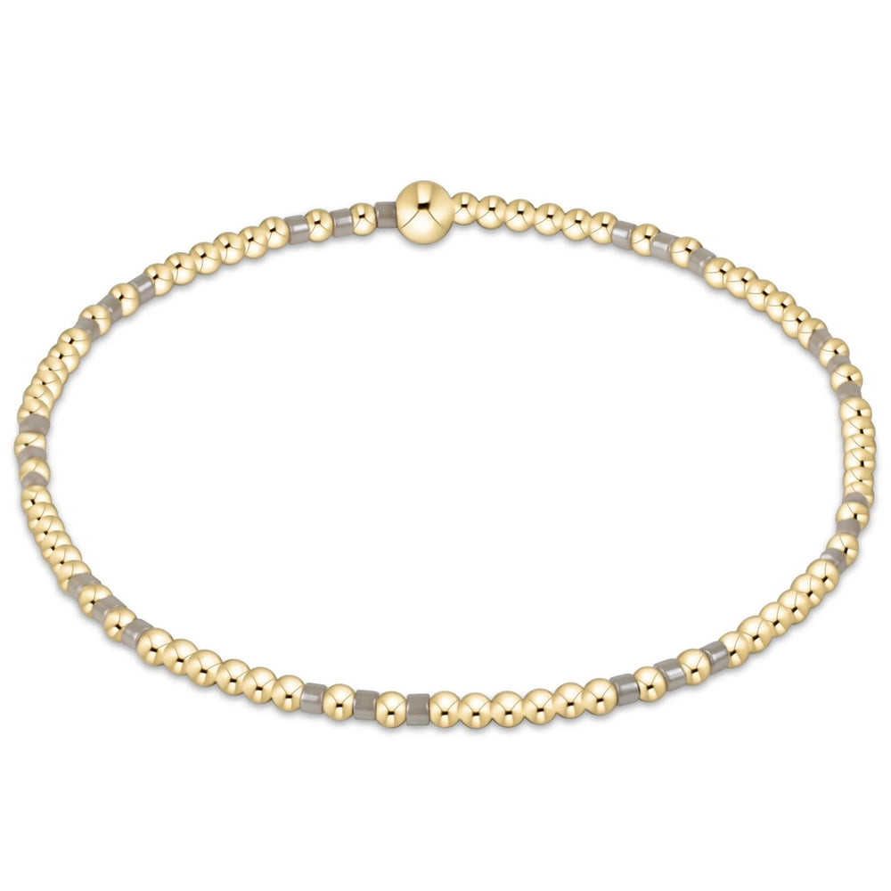 Hope Joy Pattern 2mm Bead Bracelet Taupe With A Twist