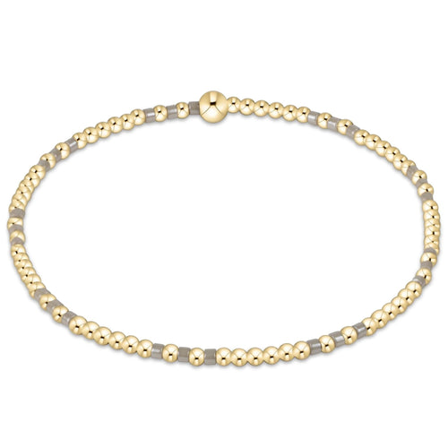 Hope Joy Pattern 2mm Bead Bracelet Taupe With A Twist