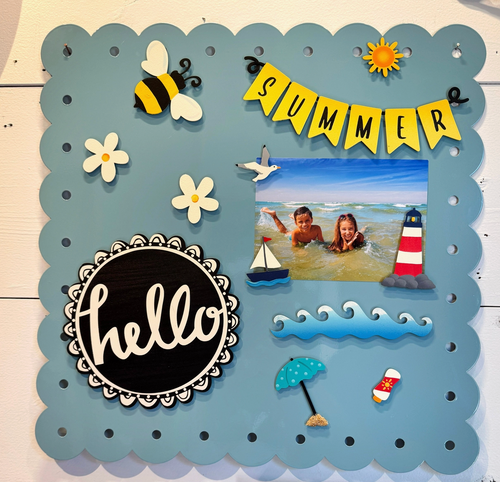 Scalloped Magnetic Memo Board Aqua