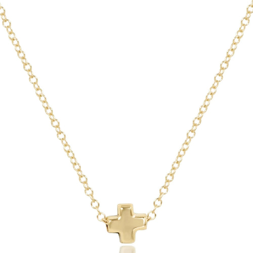 16" Necklace Gold - Signature Cross Small Gold