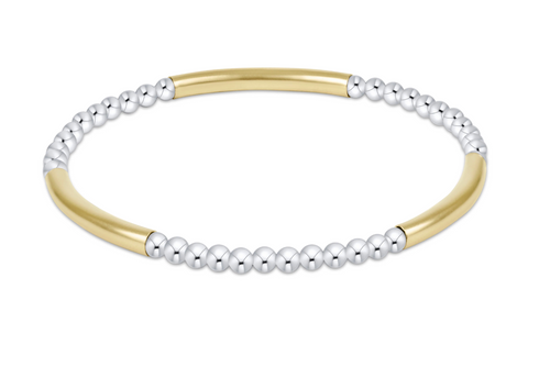 BLISS BAR PATTERN MIXED METAL 2.5MM BRACELET