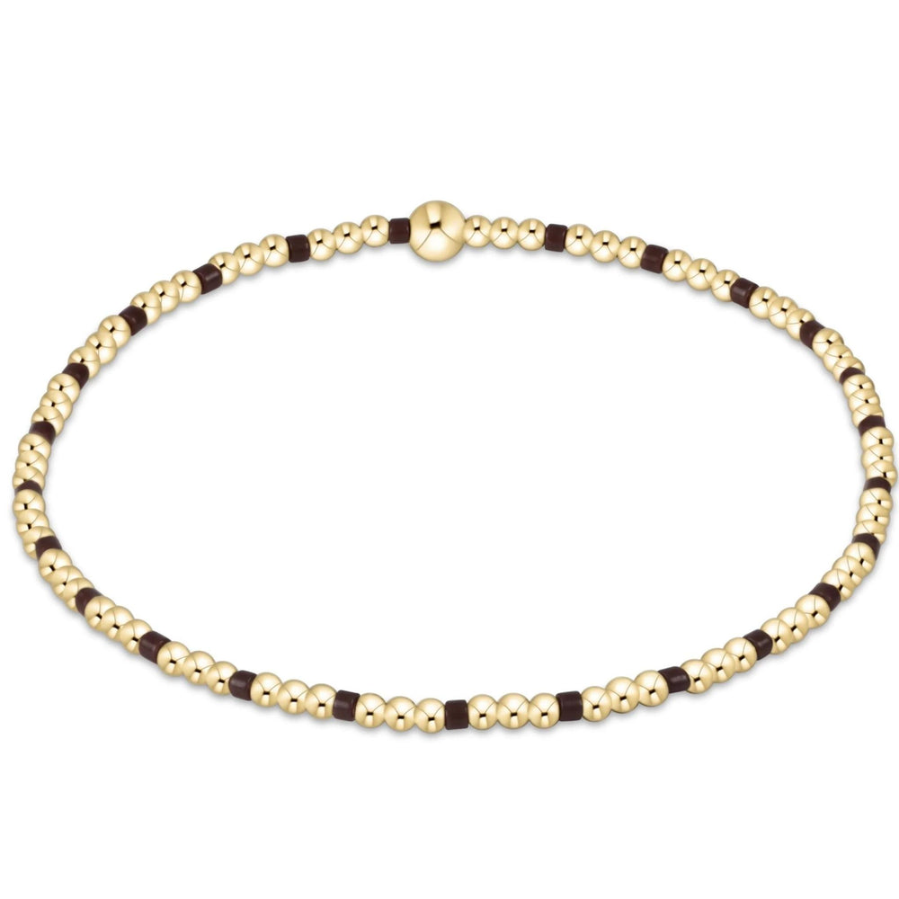 Hope Sincerity Pattern 2mm Bead Bracelet Chocolate