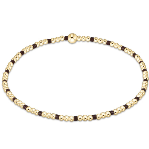 Hope Sincerity Pattern 2mm Bead Bracelet Chocolate