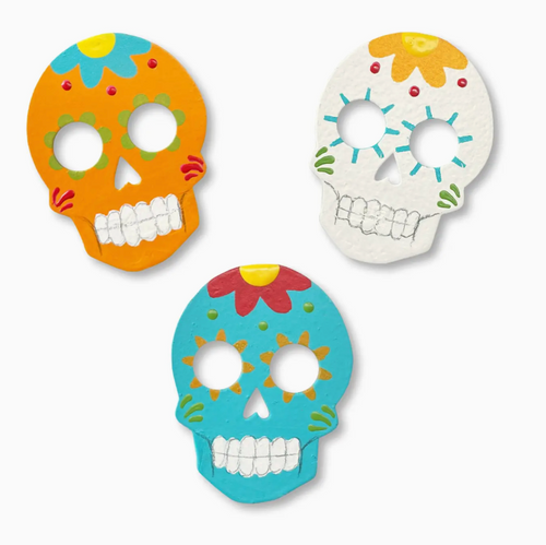 Colorful Skull Set of 3 Magnets