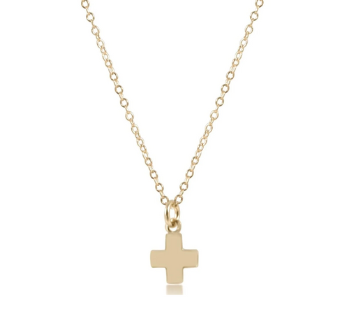 16” Necklace Gold - Signature Cross Small Gold Charm