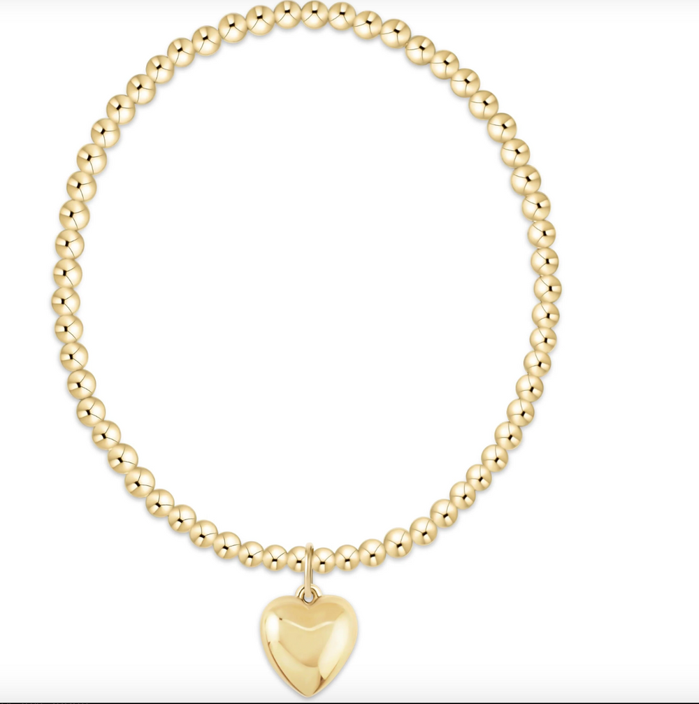 Classic Gold 3mm Bracelet - Love Plush Small Gold Charm