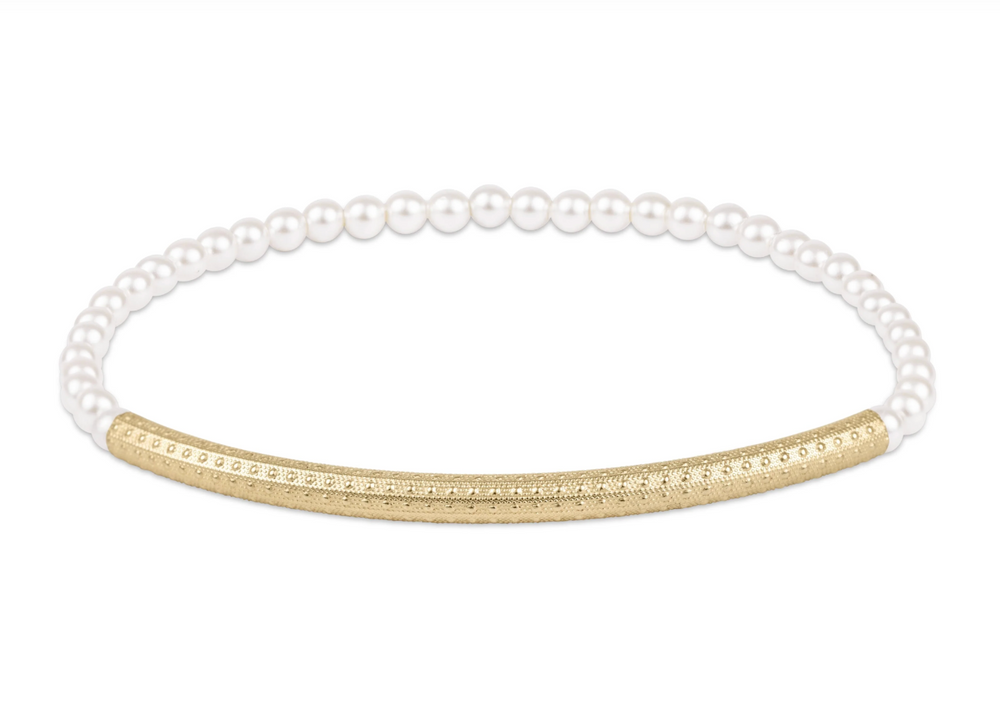 Bliss Bar Textured Pearl 3mm Bracelet