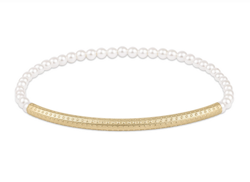 Bliss Bar Textured Pearl 3mm Bracelet