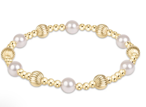 Dignity Sincerity Gold 6mm Bracelet - Pearl