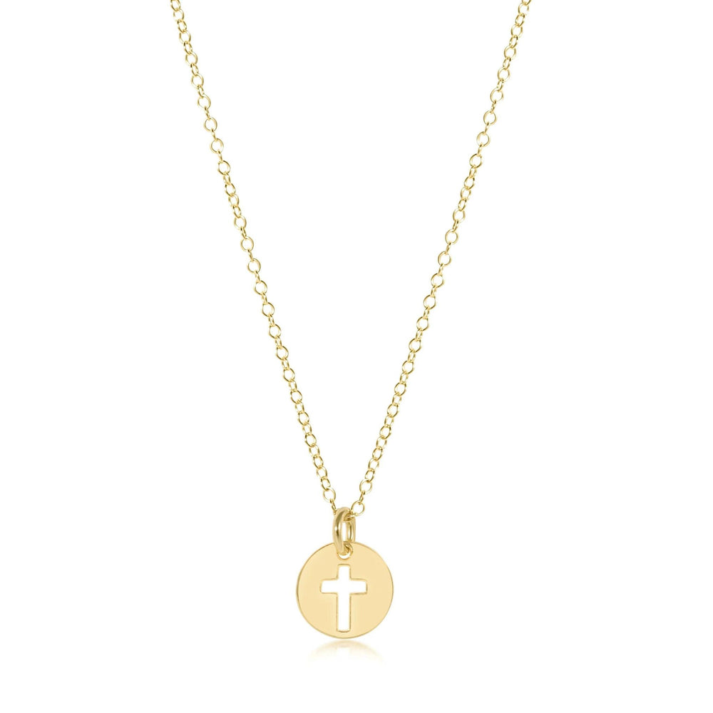 16” Necklace Gold - Blessed Small Gold Disc