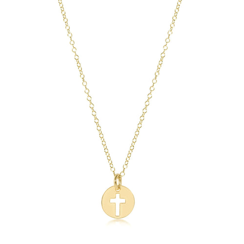 16” Necklace Gold - Blessed Small Gold Disc