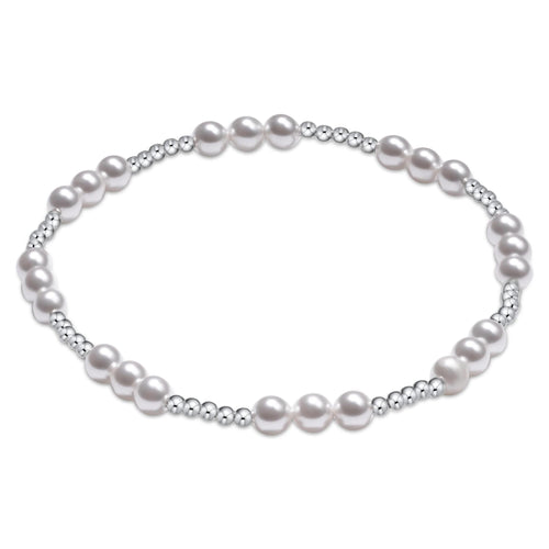 Classic Joy Pattern Sterling 4mm Bracelet - Pearl