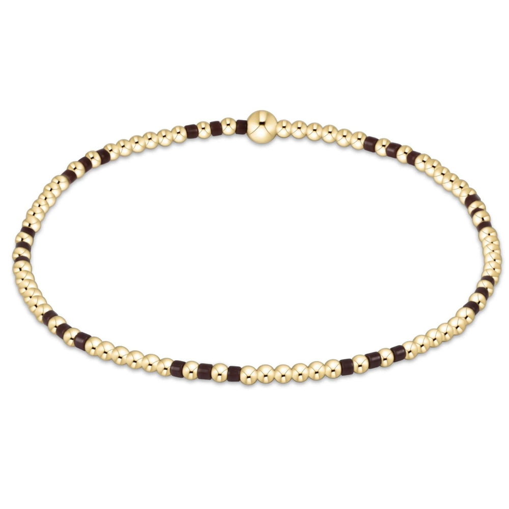 Hope Joy Pattern 2mm Bead Bracelet Chocolate
