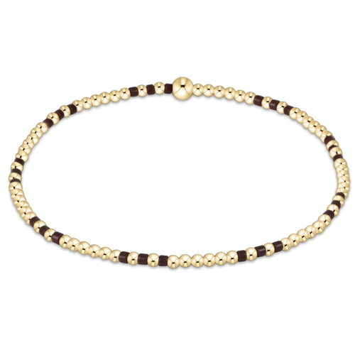 Hope Joy Pattern 2mm Bead Bracelet Chocolate