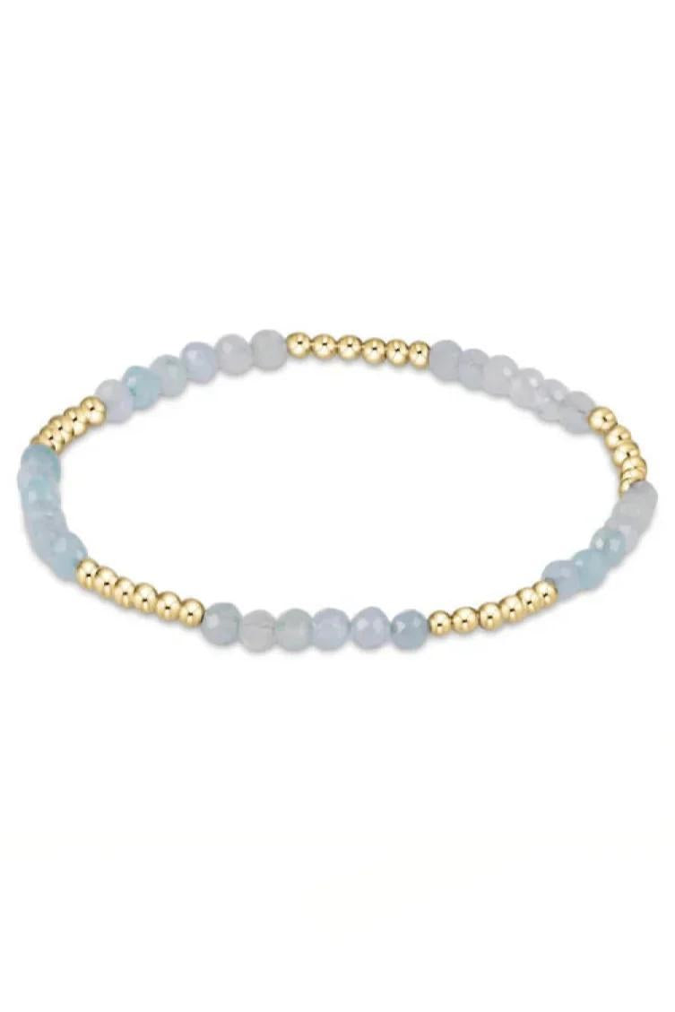 Blissful Pattern 2.5mm Bead Bracelet Aquamarine