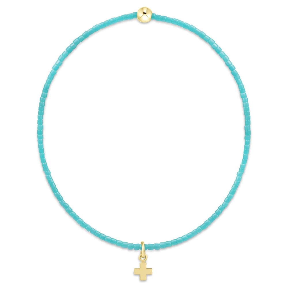 Hope Classic Turquoise Bracelet- Signature Cross Small Gold Charm