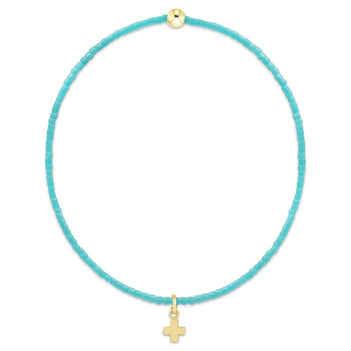 Hope Classic Turquoise Bracelet- Signature Cross Small Gold Charm