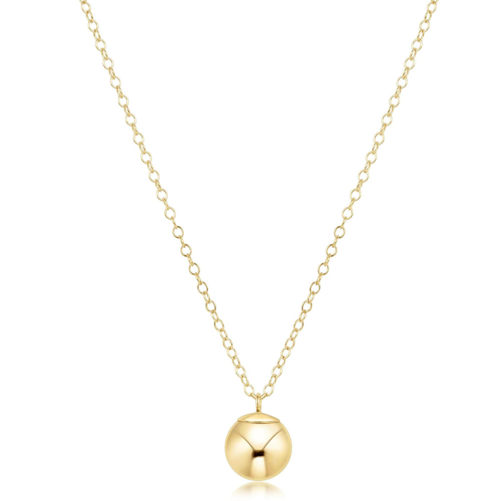 16" NECKLACE GOLD - CLASSIC GOLD 10MM CHARM