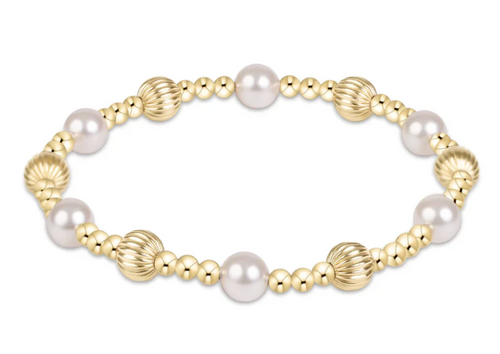 Dignity Sincerity Gold 5mm Bracelet - Pearl