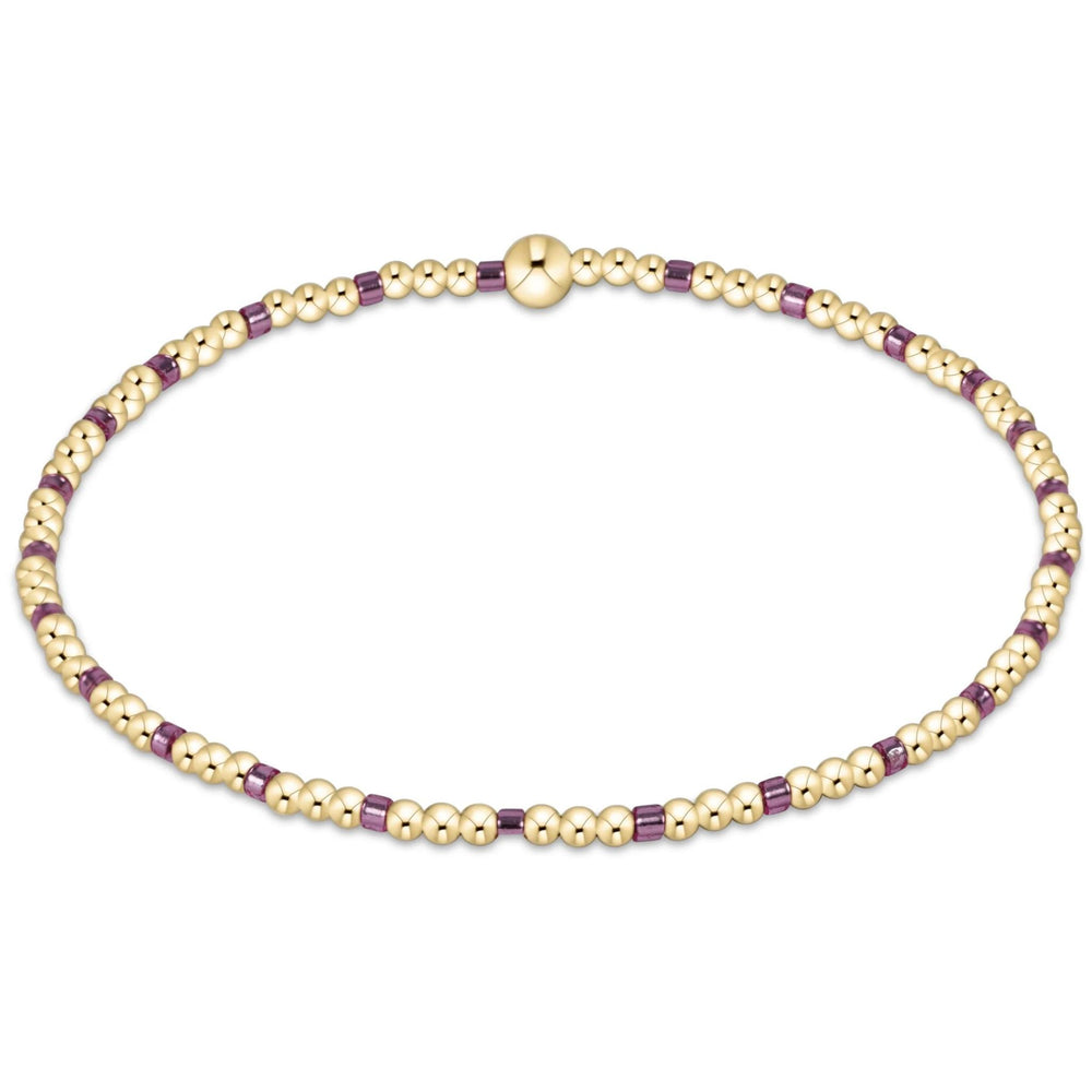 Hope Sincerity Pattern 2mm Bead Bracelet Pink Metallic