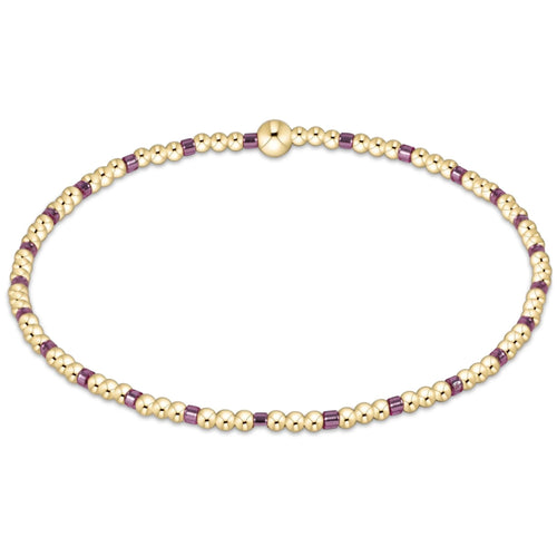 Hope Sincerity Pattern 2mm Bead Bracelet Pink Metallic