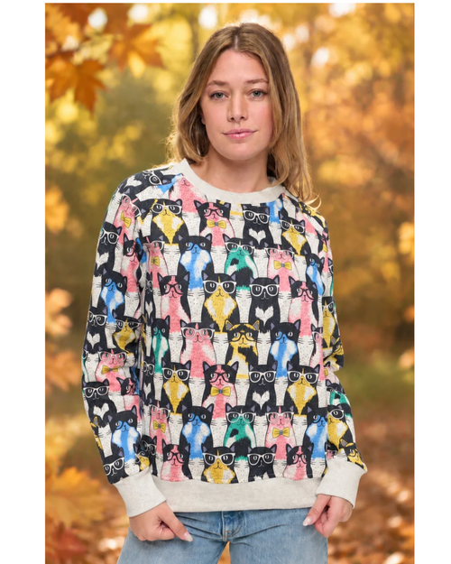 Colorful Cat Sweatshirt