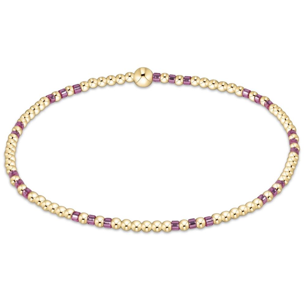 HOPE JOY PATTERN 2MM BEAD BRACELET PINK METALLIC