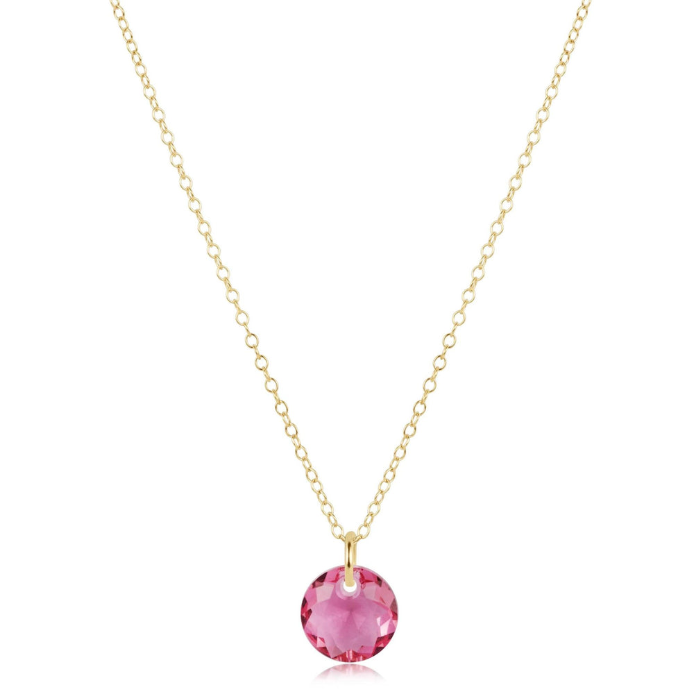 16" Necklace Gold Reflection Small Charm - Tourmaline