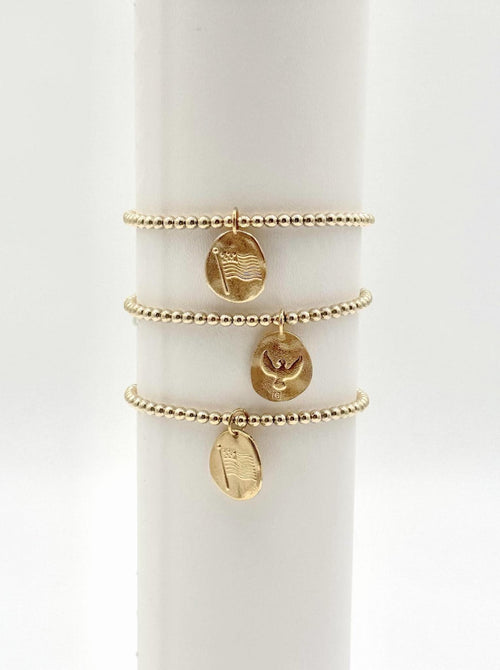 Classic Gold 3mm Bracelet - Inspire America Gold Disc