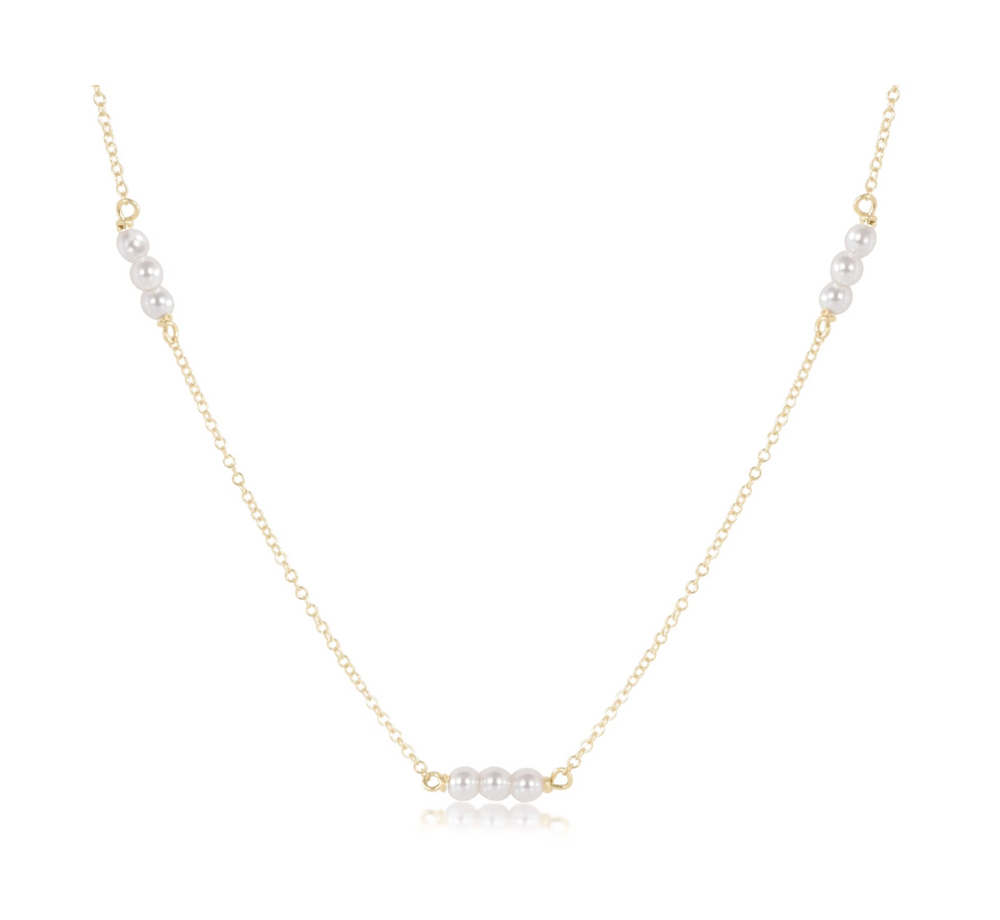 15" Choker Joy Simplicity Chain Gold - Pearl 3mm