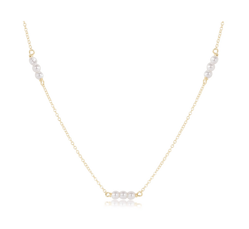 15" Choker Joy Simplicity Chain Gold - Pearl 3mm