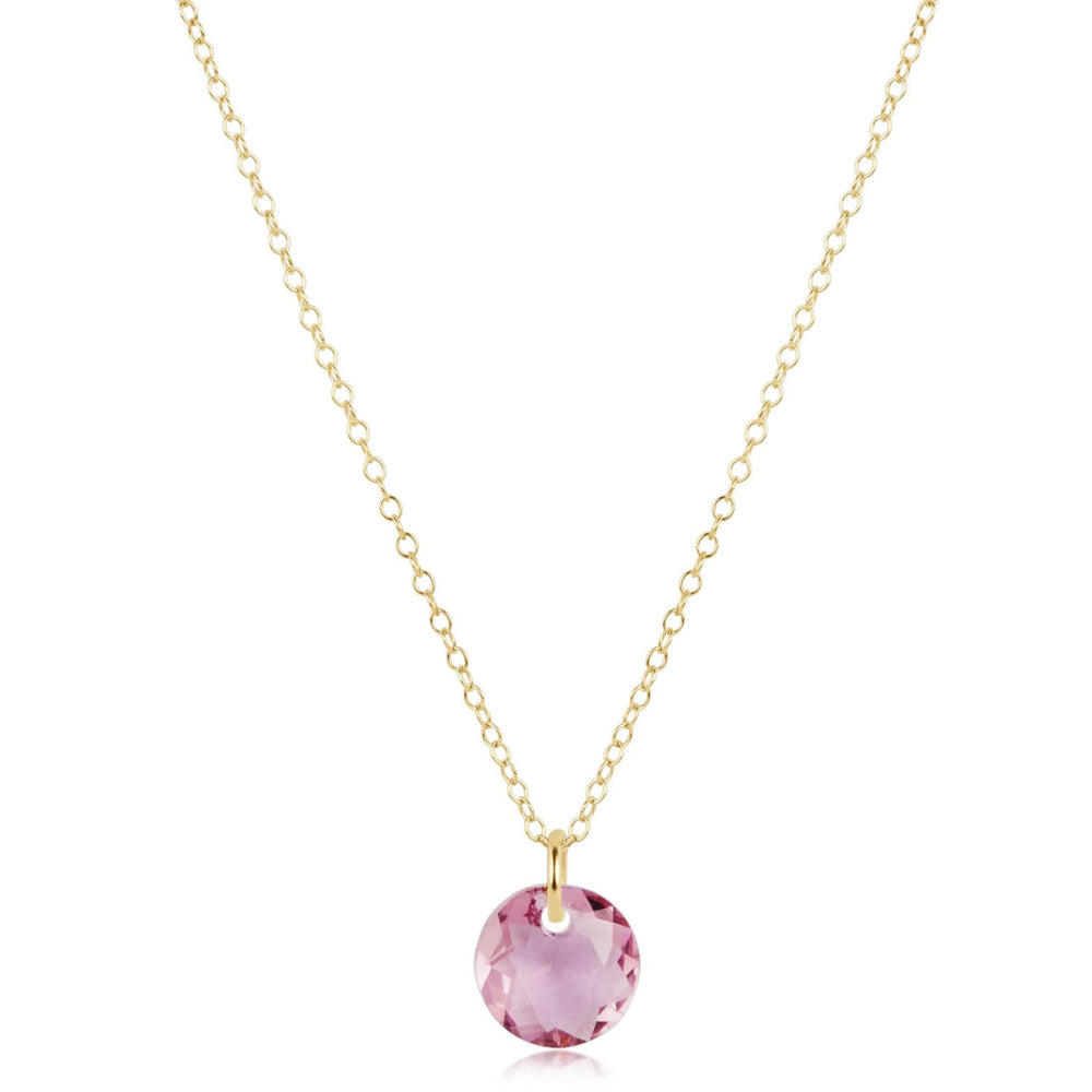 16" Necklace Gold Reflection Small Charm - Amethyst