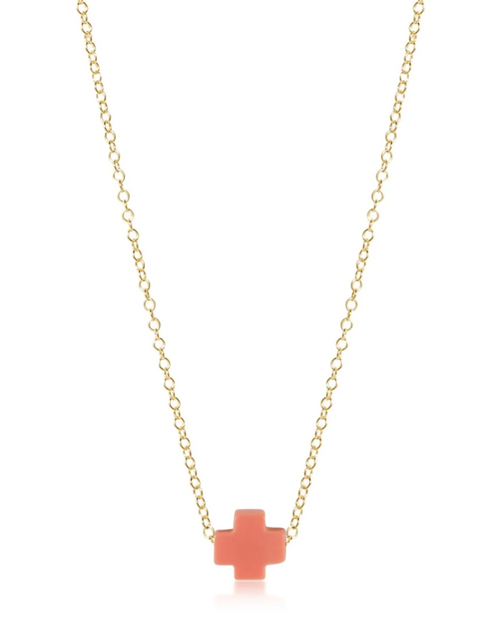 16" Necklace Gold - Signature Cross Coral
