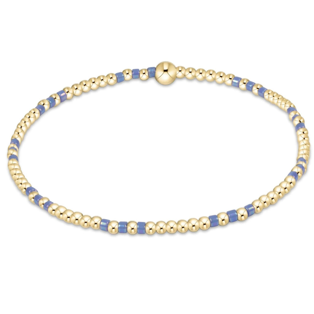 Hope Joy Pattern 2mm Bead Bracelet-Bright Blue