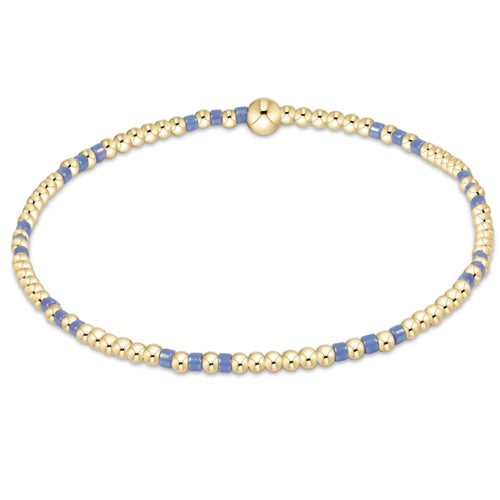 Hope Joy Pattern 2mm Bead Bracelet-Bright Blue
