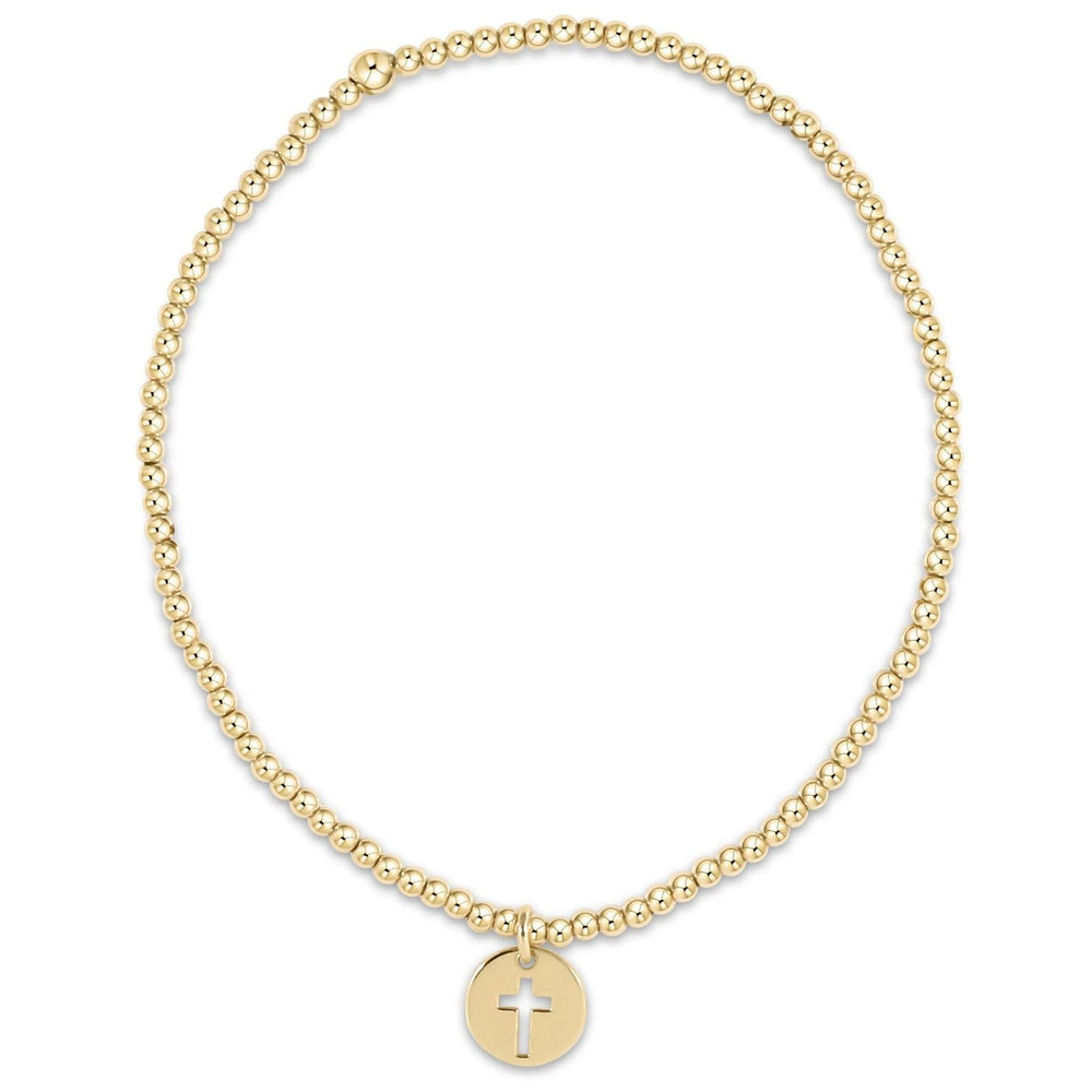 egirl Classic Gold 3mm Bead Bracelet Blessed Gold Disc