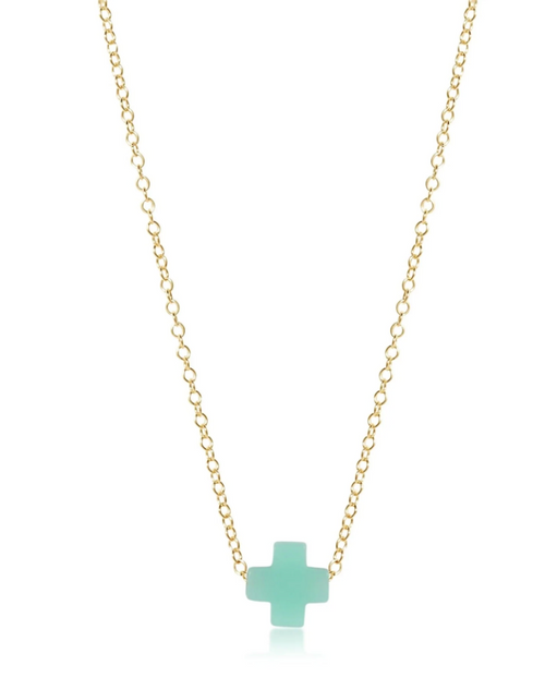 16” Necklace Gold - Signature Cross Mint