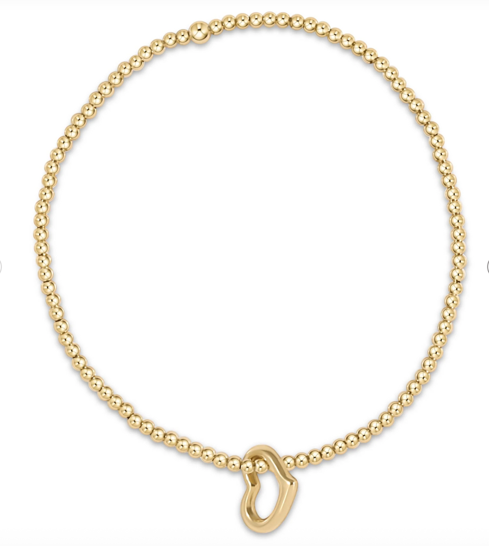 Classic Gold 2.5mm Bracelet - Love Gold Charm
