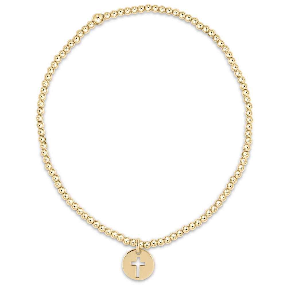 Classic Gold 2mm Bracelet - Blessed Crystal Charm