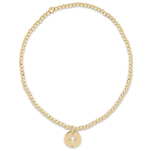 Classic Gold 2mm Bracelet - Blessed Crystal Charm
