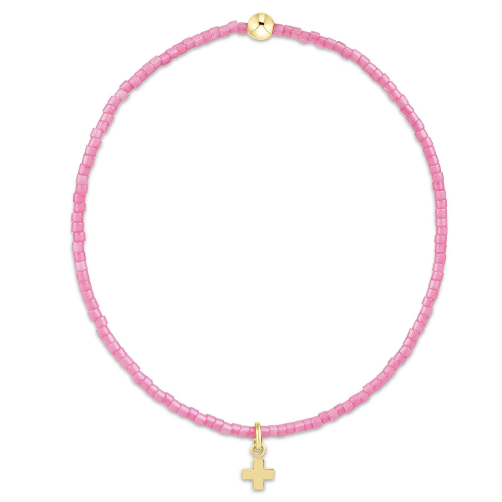 Hope Classic Bubblegum Bracelet- Signature Cross Small Gold Charm