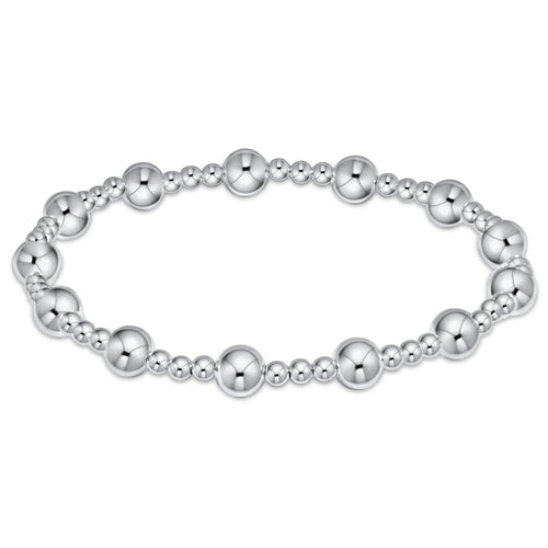 Classic Sincerity Pattern 6mm Bead Bracelet-Sterling Silver